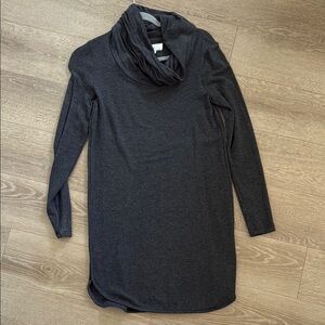 Charcoal Gray Cowl Neck Dress